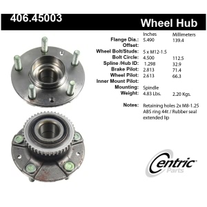 Centric Premium™ Wheel Bearing And Hub Assembly for 1999 Mazda 626 - 406.45003