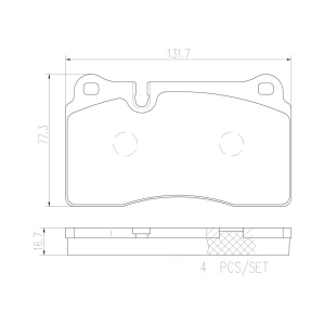 brembo Premium Ceramic Rear Disc Brake Pads for 2012 Chevrolet Corvette - P85110N