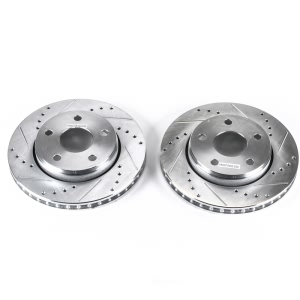 Power Stop PowerStop Evolution Performance Drilled, Slotted& Plated Brake Rotor Pair for 2018 Jeep Wrangler JK - AR8780XPR