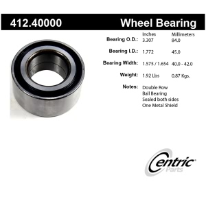 Centric Premium™ Front Driver Side Double Row Wheel Bearing for 2009 Honda S2000 - 412.40000