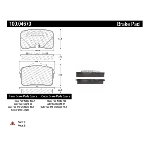 Centric Formula 100 Series™ OEM Brake Pads for Audi 200 Quattro - 100.04670