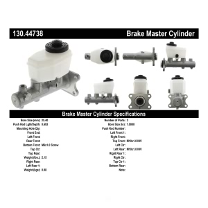 Centric Premium Brake Master Cylinder for 1993 Toyota Land Cruiser - 130.44738
