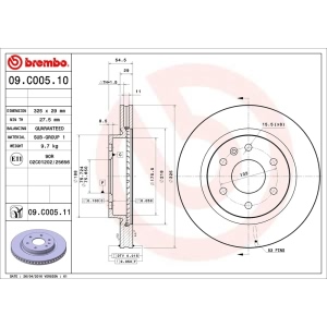 brembo UV Coated Series Front Brake Rotor for 2008 Saturn Outlook - 09.C005.11