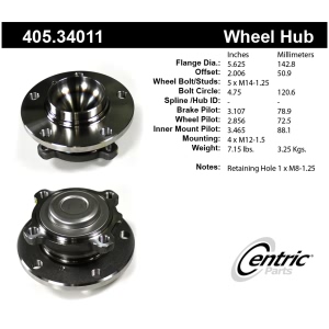 Centric Premium™ Wheel Bearing And Hub Assembly for 2013 Mini Cooper Paceman - 405.34011