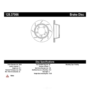 Centric Premium™ OE Style Drilled Brake Rotor for Porsche Boxster - 128.37066
