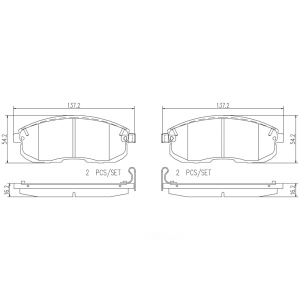 brembo Premium Ceramic Front Disc Brake Pads for Nissan Versa - P56065N