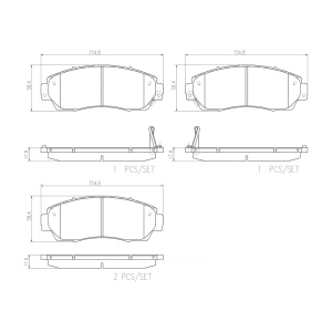 brembo Premium Ceramic Front Disc Brake Pads for 2014 Honda Odyssey - P28068N