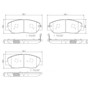 brembo Premium Ceramic Front Disc Brake Pads for Hyundai Genesis - P30072N