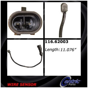 Centric Rear Driver Side Brake Pad Sensor for 2009 Chevrolet Corvette - 116.62003