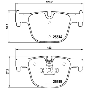 brembo Premium Low-Met OE Equivalent Rear Brake Pads for 2017 BMW 430i Gran Coupe - P06072