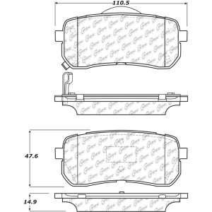 Centric Posi Quiet™ Ceramic Rear Disc Brake Pads for 2015 Kia Sedona - 105.13020