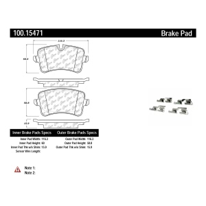 Centric Formula 100 Series™ OEM Brake Pads for 2013 Audi A7 Quattro - 100.15471