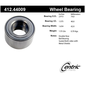 Centric Premium™ Front Driver Side Double Row Wheel Bearing for 2016 Toyota Corolla - 412.44009