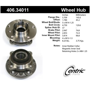Centric Premium™ Wheel Bearing And Hub Assembly for 2014 BMW M5 - 406.34011