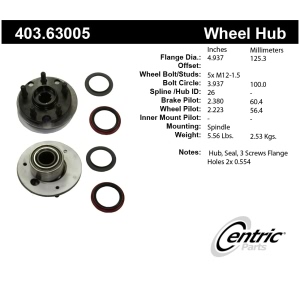 Centric Premium™ Wheel Hub Repair Kit for Plymouth Caravelle - 403.63005