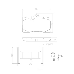 brembo Premium Ceramic Front Disc Brake Pads for Lexus LS430 - P83058N