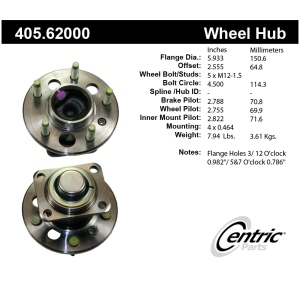 Centric Premium™ Wheel Bearing And Hub Assembly for 1991 Pontiac Trans Sport - 405.62000