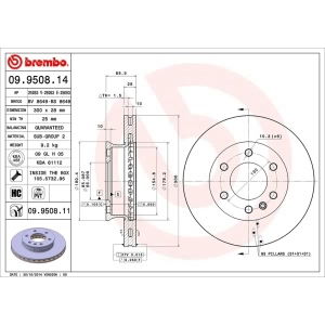 brembo UV Coated Series Vented Front Brake Rotor for 2012 Mercedes-Benz Sprinter 3500 - 09.9508.11