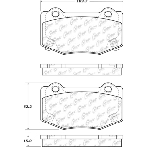 Centric Posi Quiet™ Ceramic Rear Disc Brake Pads for 2014 Chevrolet Corvette - 105.17180