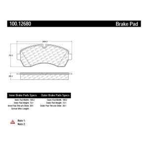 Centric Formula 100 Series™ OEM Brake Pads for Mercedes-Benz Sprinter 3500 - 100.12680