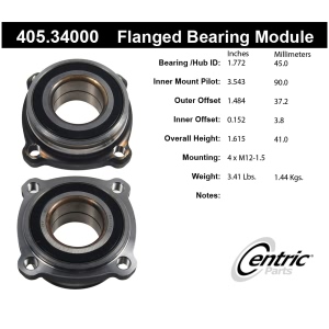 Centric Premium™ Rear Driver Side Wheel Bearing Module for BMW 745i - 405.34000