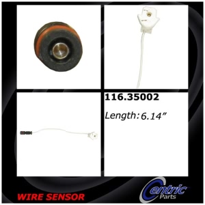 Centric Front Brake Pad Sensor for 1985 Mercedes-Benz 500SEC - 116.35002