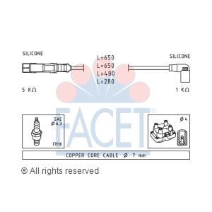 facet Spark Plug Wire Set for Volkswagen - 4.9585