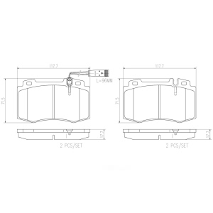 brembo Premium Ceramic Front Disc Brake Pads for Mercedes-Benz ML55 AMG - P50041N