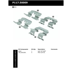 Centric Rear Disc Brake Hardware Kit for 2012 Kia Soul - 117.50009