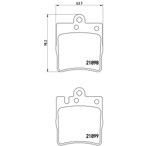 brembo Premium Low-Met OE Equivalent Rear Brake Pads for Mercedes-Benz C32 AMG - P50033