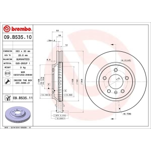 brembo UV Coated Series Front Brake Rotor for 2014 Chevrolet Impala Limited - 09.B535.11