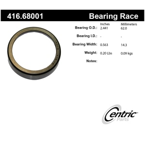 Centric Premium™ Front Outer Wheel Bearing Race for 1987 Dodge D250 - 416.68001