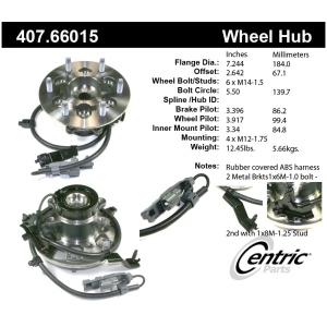 Centric Premium™ Wheel Bearing And Hub Assembly for 2006 GMC Canyon - 407.66015