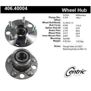 Centric Premium™ Wheel Bearing And Hub Assembly for 1998 Honda Odyssey - 406.40004