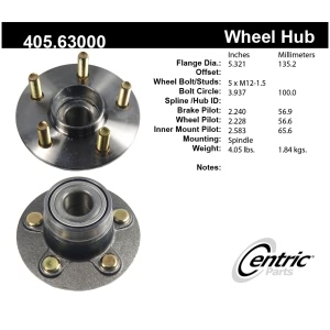 Centric Premium™ Wheel Bearing And Hub Assembly for 2002 Dodge Stratus - 405.63000