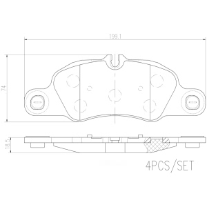 brembo Premium Ceramic Disc Brake Pads for 2015 Porsche Boxster - P65018N