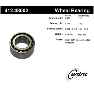 Centric Premium™ Front Driver Side Double Row Wheel Bearing for Suzuki Esteem - 412.48002
