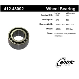 Centric Premium™ Front Driver Side Double Row Wheel Bearing for 1998 Suzuki Esteem - 412.48002