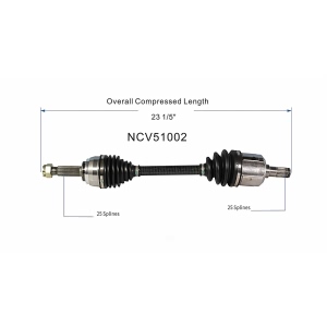 GSP North America Front Passenger Side CV Axle Assembly for 1989 Mitsubishi Precis - NCV51002