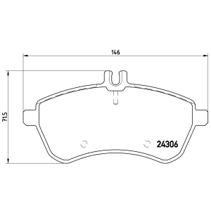 brembo Premium Low-Met OE Equivalent Front Brake Pads for 2015 Mercedes-Benz SLK250 - P50067