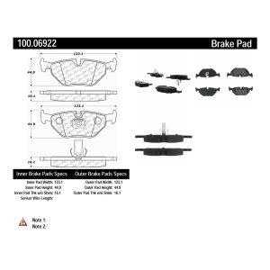 Centric Formula 100 Series™ OEM Brake Pads for 2001 Saab 9-5 - 100.06922