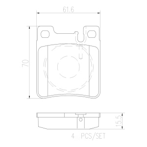 brembo Premium Ceramic Rear Disc Brake Pads for 1996 Mercedes-Benz S500 - P50017N