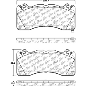 Centric Posi Quiet™ Semi-Metallic Front Disc Brake Pads for 2016 Ford Mustang - 104.17920