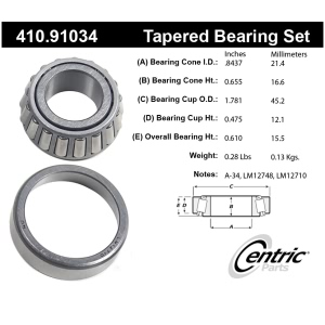 Centric Premium™ Front Driver Side Outer Wheel Bearing and Race Set for 1985 GMC S15 - 410.91034
