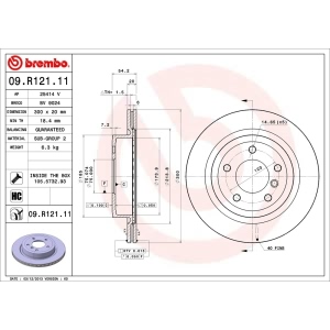 brembo UV Coated Series Rear Brake Rotor for 2013 BMW Z4 - 09.R121.11