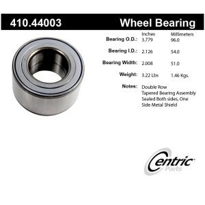 Centric Premium™ Front Passenger Side Wheel Bearing and Race Set for 2000 Toyota Tundra - 410.44003
