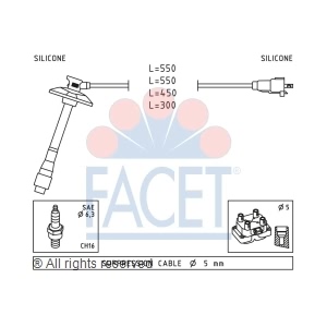 facet Spark Plug Wire Set for 1999 Toyota Camry - 4.9856