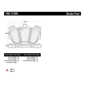Centric Formula 100 Series™ OEM Brake Pads for 2014 Audi R8 - 100.11300