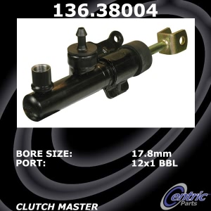 Centric Premium Clutch Master Cylinder for 1998 Saab 9000 - 136.38004