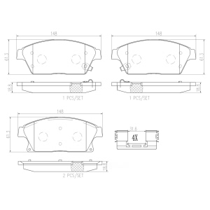 brembo Premium Ceramic Front Disc Brake Pads for 2015 Chevrolet Volt - P59077N